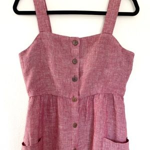 Rachel Zoe red linen MIDI dress